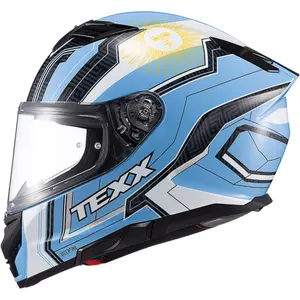 Capacete Texx Kaiman Flag Argentina - Azul/Branco/Amarelo