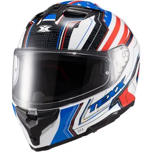 Capacete Texx Kaiman Flag Estados Unidos - Azul/Branco/Vermelho