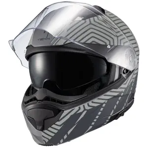 Capacete Texx Kratos Cyber - Cinza Fosco (Articulado)