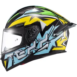 Capacete Texx Raptor Genesis - Azul/Amarelo/Branco