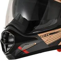 Capacete X11 Crossover Adventure - Areia/Vermelho Brilho