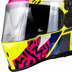 Capacete X11 Revo Jaguar - Amarelo/Rosa/Cinza