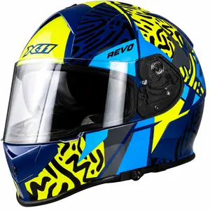Capacete X11 Revo Jaguar - Azul/Amarelo