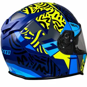 Capacete X11 Revo Jaguar - Azul/Amarelo