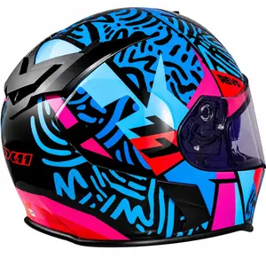Capacete X11 Revo Jaguar - Azul/Roxo/Rosa