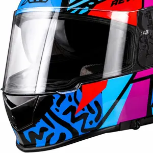 Capacete X11 Revo Jaguar - Azul/Roxo/Rosa