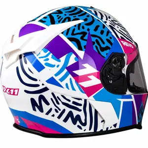 Capacete X11 Revo Jaguar - Branco/Azul/Rosa/Roxo