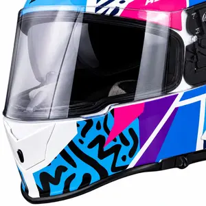Capacete X11 Revo Jaguar - Branco/Azul/Rosa/Roxo
