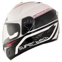 Capacete Zeus 806A II44 Super Tech Branco/Preto Brilho