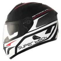 Capacete Zeus 806A II44 Super Tech Preto Fosco/Branco