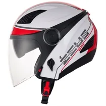 Capacete Zeus New City 610 Com Viseira Solar Branco/Vermelho