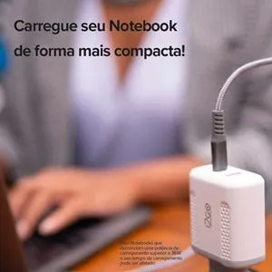 Carregador De Parede i2GO Pro Ultra Rápido Com 1 Saída USB-C 36W + 1 Saída USB-A 18W Power Delivery Branco
