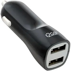 Carregador Veicular i2GO Basic Com 2 Saídas USB Entrada 12-24V / Saída 5V-2,1A Preto