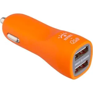 Carregador Veicular i2GO By Sertões Emborrachado Com 2 Saídas USB 3,4A Laranja - Edição Limitada