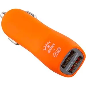 Carregador Veicular i2GO By Sertões Emborrachado Com 2 Saídas USB 3,4A Laranja - Edição Limitada