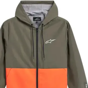 Jaqueta Alpinestars Speeder Windbreaker Verde Militar/Laranja