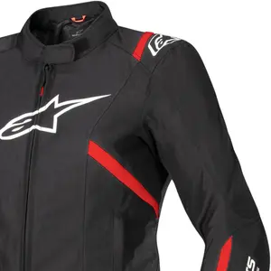 Jaqueta Alpinestars Stella T SPS V2 WP Preto/Branco/Vermelho Fluor (Impermeável)