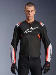 Jaqueta Alpinestars T SPS Air V2 - Preto/Branco/Vermelho Fluor
