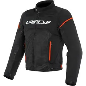 Jaqueta Dainese Air Frame D1 Tex - Preto/Branco/Vermelho Fluor
