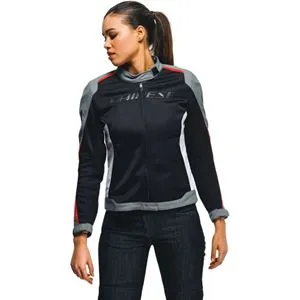 Jaqueta Dainese Hydraflux 2 Air Lady D-Dry Preto/Cinza/Vermelho Lava