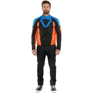 Jaqueta Dainese Levante Air Tex Preto/Azul/Laranja Flame