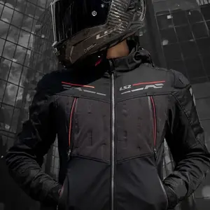 Jaqueta LS2 Zirconium Cinza Titânio/Preto/Vermelho (Impermeável)