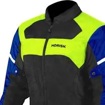 Jaqueta Norisk NR-02 Preto/Azul/Amarelo (Ventilada)