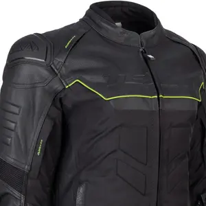 Jaqueta Texx Falcon V2 Feminina Preta/Verde (Couro)