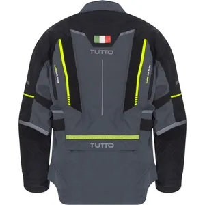 Jaqueta Tutto Moto Auguri Parka Preto/Cinza/Amarelo Fluor (100% Impermeável)