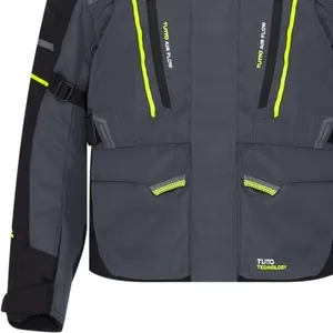 Jaqueta Tutto Moto Auguri Parka Preto/Cinza/Amarelo Fluor (100% Impermeável)