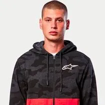 Moletom Alpinestars Camo Block Hoodie - Cinza/Vermelho