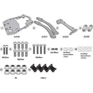 Rack Givi SR9055 Monokey/Monolock para Royal Enfield Scram 411 (apartir de 2022) - Preto